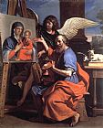 Famous Virgin Paintings - St Luke Displaying a Painting of the Virgin